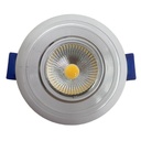 [203-6.5K] Lucerna - Lampara Spot Dirigible LED 3W 2-1/2" 6500K Luz Blanca Redonda Empotrar Borde Blanco 270lm