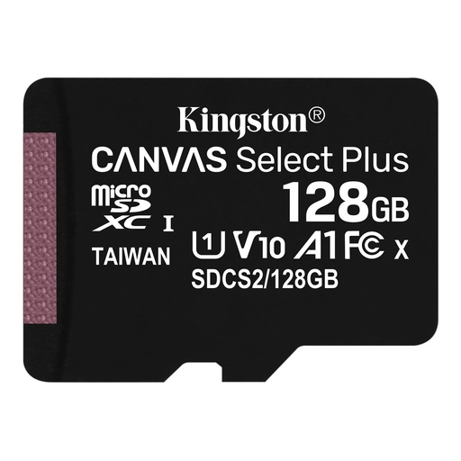 [060159] [SDCS2/128GB] Kingston - Tarjeta de Memoria Micro SD 128GB Canvas Select Plus 100MB/s UHS-I Clase 10