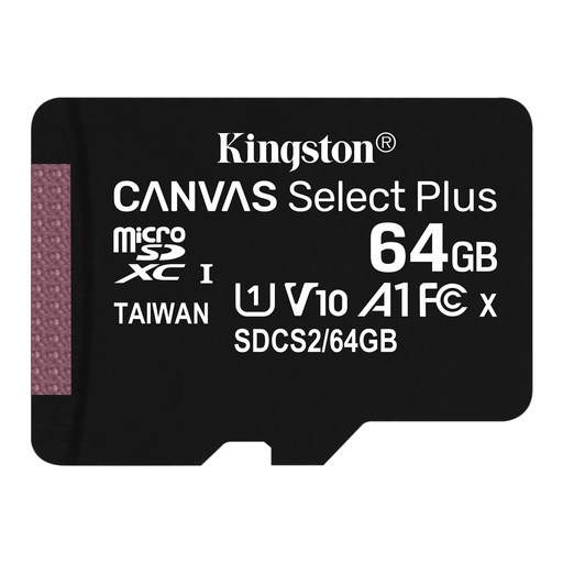 [060391] [SDCS2/64GB] Kingston - Tarjeta de Memoria Micro SD 64GB Canvas Select Plus 100MB/s UHS-I Clase 10