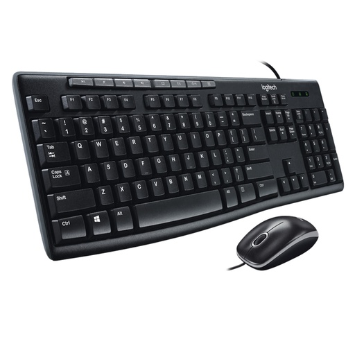 [060435] [MK200-BLACK] Logitech - Combo Teclado y Mouse Alambrico USB [Español] [Negro]