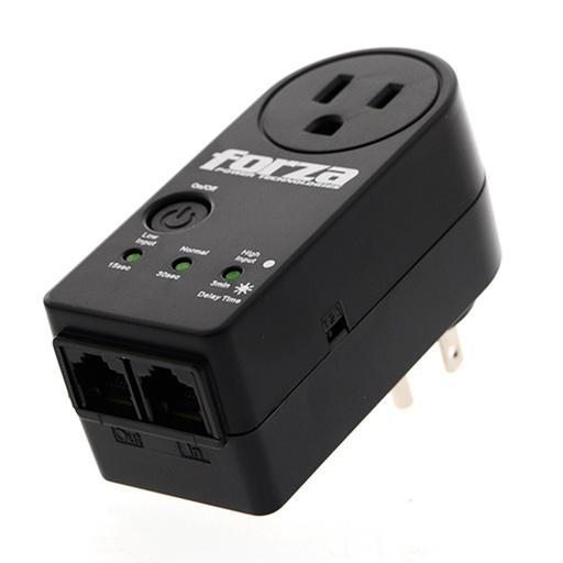 [060580] [FVP-1201N] Forza - Protector de Voltaje 120V 1800W [1] x NEMA Universal 5-15R + RJ-45 Giro de 350°