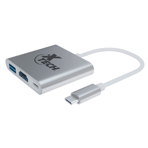 [060593] [XTC-565] Xtech - Adaptador MultiPuerto USB Tipo C 3en1 USB Tipo C + HDMI + USB