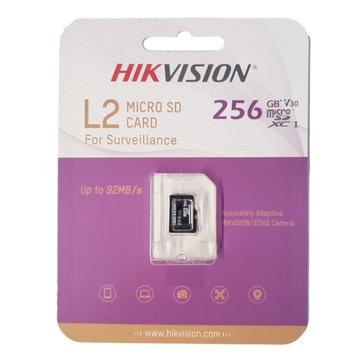 [060735] [HS-TF-L2/256G] Hikvision - Memoria Micro SDHC para Videovigilancia 256GB 92MB/s Clase 10 Hikstorage