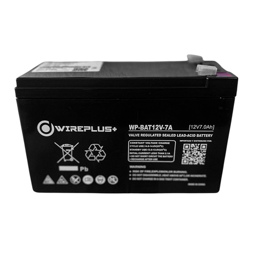 [070022] [WP-BAT12V-7A] Wireplus - Bateria Sellada Acido-Plomo 12V 7Ah