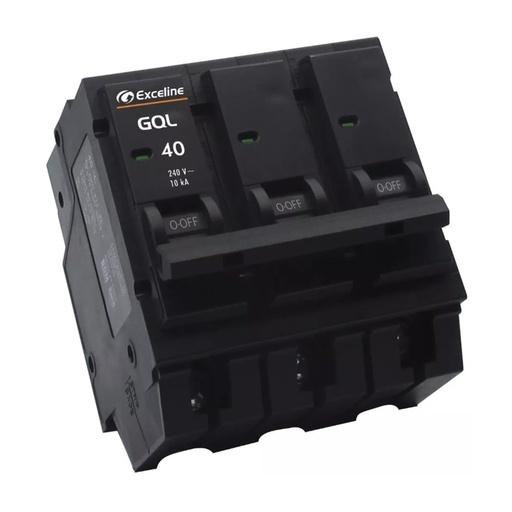 [070134] [GQL-40A-3] Exceline - Breaker Enchufable GQL TermoMagnetico 40Amp [3 polos]