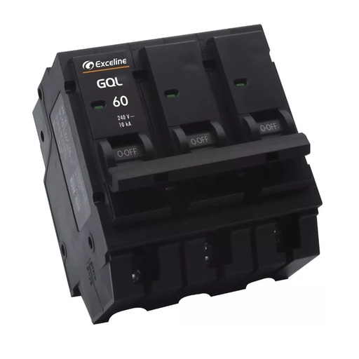 [070136] [GQL-60A-3] Exceline - Breaker Enchufable GQL TermoMagnetico 60Amp [3 polos]