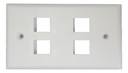 [WP-FP04-WHITE] Wireplus - Placa Frontal FacePlate 4 Tomas Blanco [Unidad]