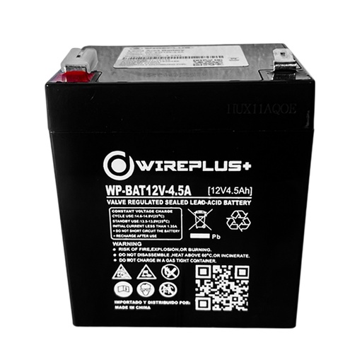 [070367] [WP-BAT12V-4.5A] Wireplus - Bateria Sellada Acido-Plomo 12V 4.5Ah