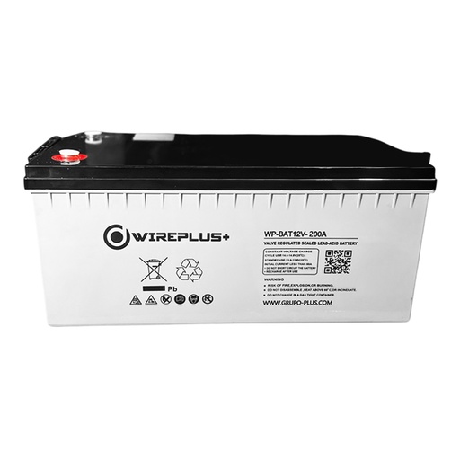 [070377] [WP-BAT12V-200A-G] Wireplus - Bateria Sellada Acido-Plomo 12V 200Ah