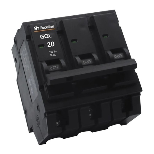[070537] [GQL-20A-3] Exceline - Breaker Enchufable GQL TermoMagnetico 20Amp [3 polos]