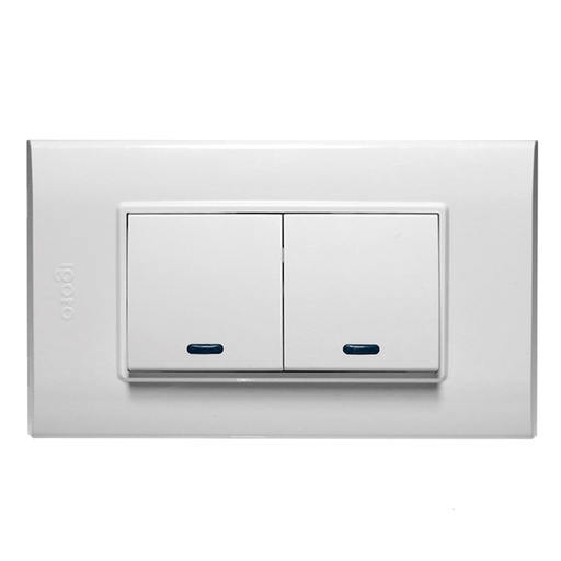 [070548] [B514-W] Igoto - Interruptor Doble Largo Serie B [Blanco]