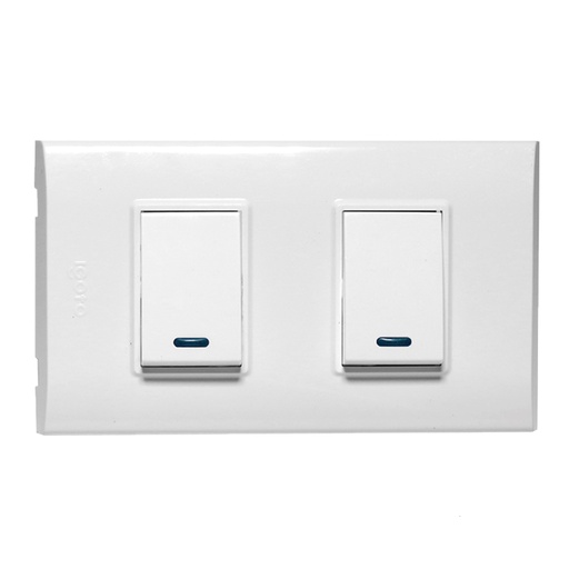 [070549] [B514S-W] Igoto - Interruptor Doble Pequeño Serie B [Blanco]