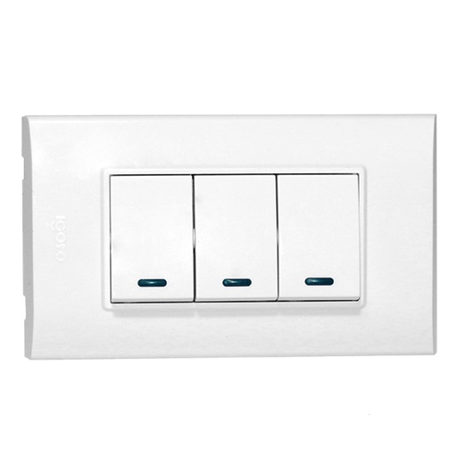 [070550] [B516-W] Igoto - Interruptor Triple Serie B [Blanco]