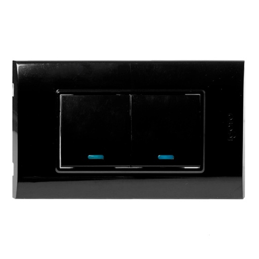 [070574] [B514-B] Igoto - Interruptor Doble Largo Serie B [Negro]