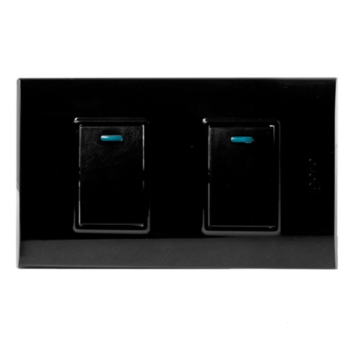 [070575] [B514S-B] Igoto - Interruptor Doble Pequeño Serie B [Negro]