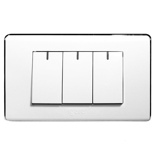 [070597] [A6032] Igoto - Interruptor Triple Serie A [Blanco]