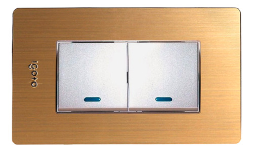 [070607] [X514] Igoto - Interruptor Doble Largo Serie X Bronce