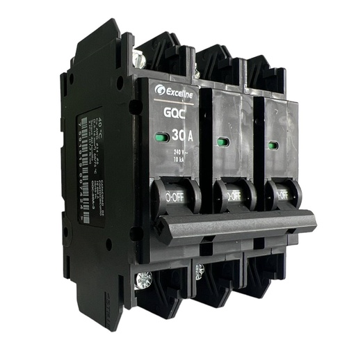 [070732] [GQC-30A-3] Exceline - Breaker Superficial GQC TermoMagnetico 30Amp [3 polos]