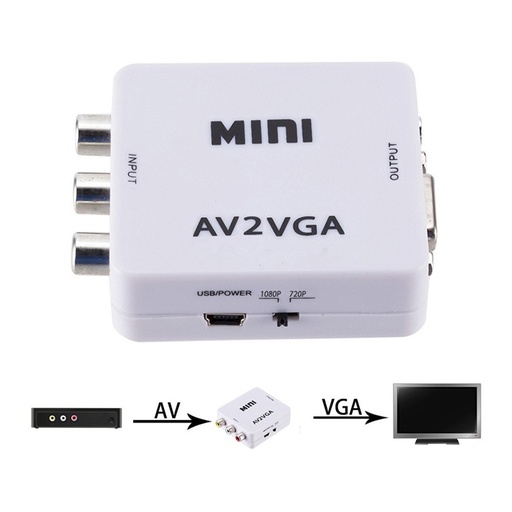 [080078] [ADA068] Convertidor Video AV/RCA a VGA