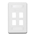 [10GMX-FPS04-02B] Siemon - Placa de Pared Face Plate Modular 10G MAX de 4 Salidas Color Blanco Versión Bulk [Sin Empaque Individual]