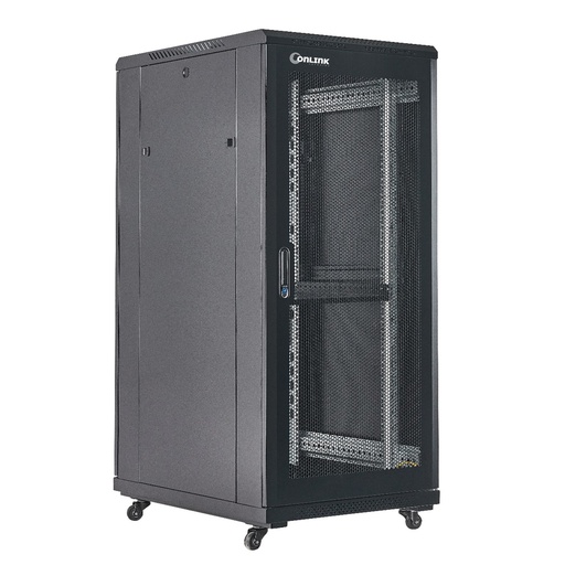 [020898] [A36827-MDM/600x800] Onlink - Rack de Piso Cerrado 27U 600x800x1387mm con Puerta Frontal de Malla y Doble Puerta Trasera de Malla
