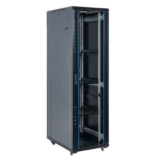 [020899] [AS6842-VDM/600x800] Onlink - Rack de Piso Cerrado 42U 600x800x2054mm con Puerta Frontal de Vidrio y Doble Puerta Trasera de Malla