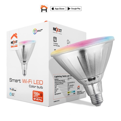 [050660] [NHB-C410] Nexxt Home - Bombillo LED 10W RGB Inteligente 110V PAR38 WiFi