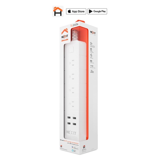 [060813] [NHP-E610] Nexxt Home - Regleta Inteligente 4 Tomas con 4 Puertos USB para carga WiFi