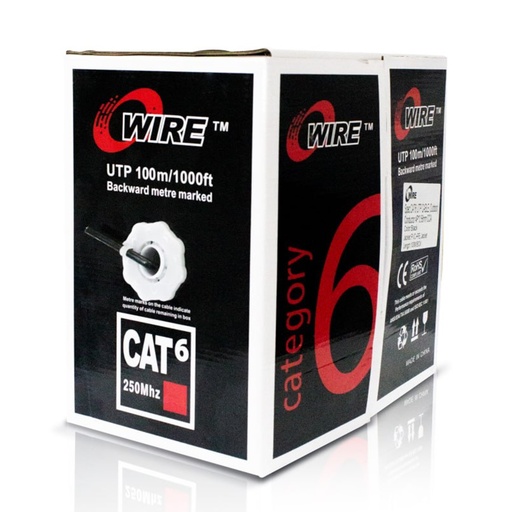 [020968] [ATO-CUC6OUTCCA1] Owire - Cable UTP Categoria 6 CCA Exterior Color Negro [Caja 100 Metros]