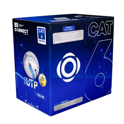 [020971] [ATO-CUC6INDCOP1] Beconnect - Cable UTP Categoria 6 100% Cobre Interior Color Azul [Caja 100 Metros]