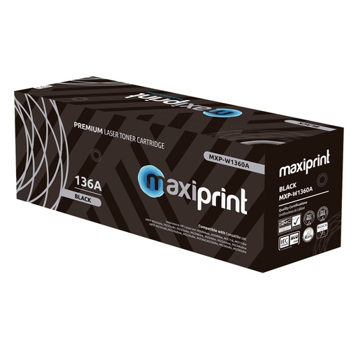 [100197] [MXP-W1360A(C/CHIP)] Maxiprint - Toner Compatible HP Negro W1360A [Con Chip]