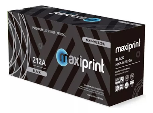 [100198] [MXP-W2120A(C/CHIP)] Maxiprint - Toner Compatible HP Negro 212A [Con Chip]