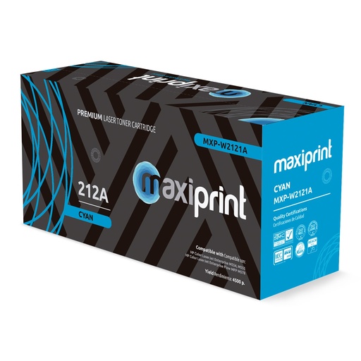 [100199] [MXP-W2121A(C/CHIP)] Maxiprint - Toner Compatible HP Cyan 212A [Con Chip]