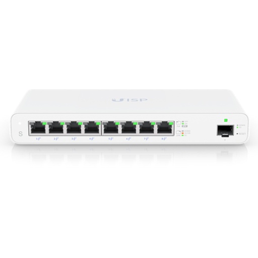 [021047] [UISP-S] Ubiquiti - Switch de 8 Puertos Gigabit con PoE pasivo de 27V y 1 Puerto SFP