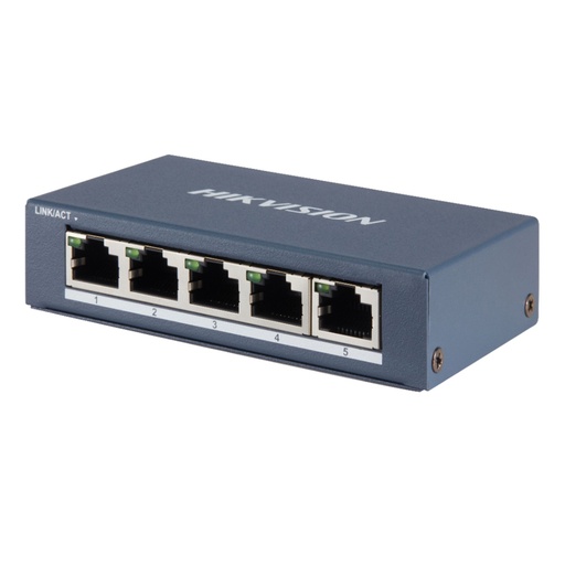 [021077] [DS-3E0505-E] Hikvision - Switch de Escritorio de 5 Puertos a 10/100/1000 Mbps
