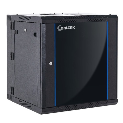 [021146] [WMG6515-550] Onlink - Rack de Pared Cerrado Abatible 15U 600x550x769mm con Puerta de Vidrio [Incluye 3 Cerraduras]