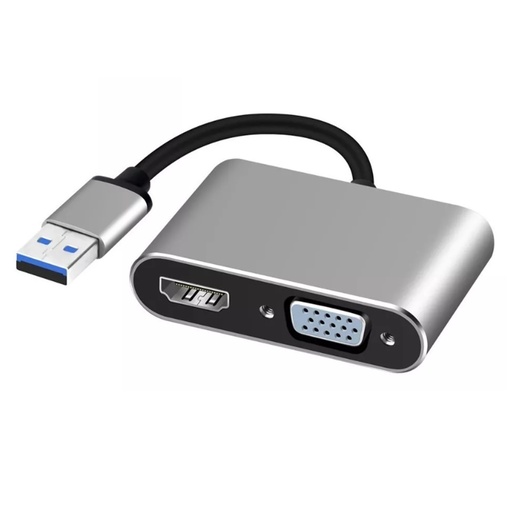 [060996] [ADA106] Adaptador USB-M a HDMI/VGA Hembra
