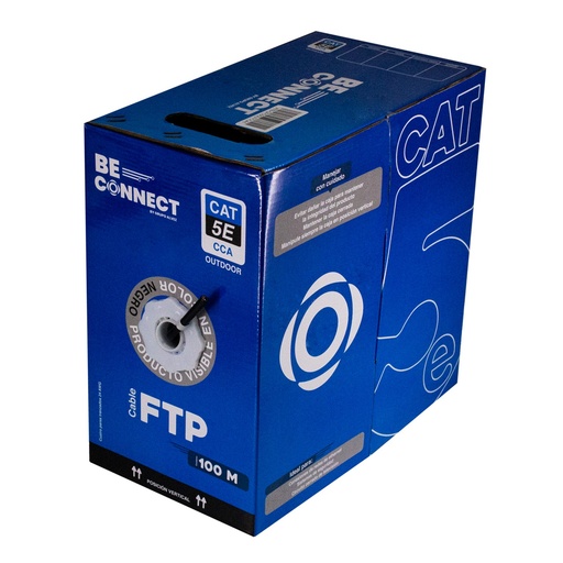 [021196] [ATB-CFC5OUTCCA1] Beconnect - Cable FTP Apantallado Outdoor Categoria 5E CCA Doble chaqueta [Bobina 100 Metros]