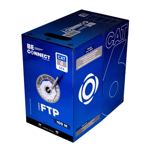 [021199] [ATB-CFC6INDCCA1] Beconnect - Cable FTP Apantallado Indoor Categoria 6 CCA [Bobina 100 Metros]