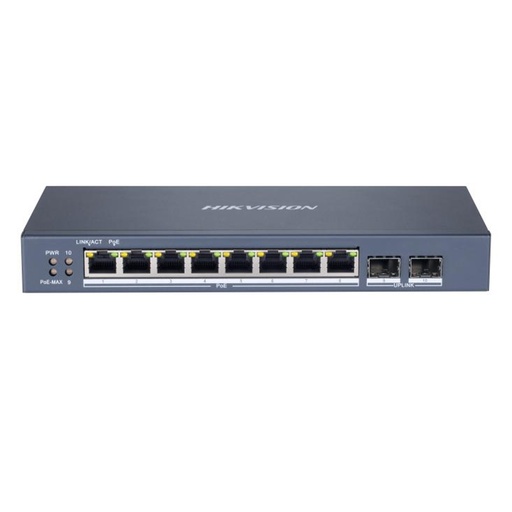 [021246] [DS-3E1510P-SI] Hikvision - Switch POE 8 Puertos Gigabit Puertos POE + 2 Puerto Fibra Optica Gigabit