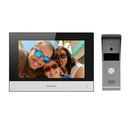 [090217] [DS-KIS303-P] Hikvision - Kit de Videoportero Analógico IP a 4 Hilos Cable o WiFi con Pantalla LCD a Color de 7"