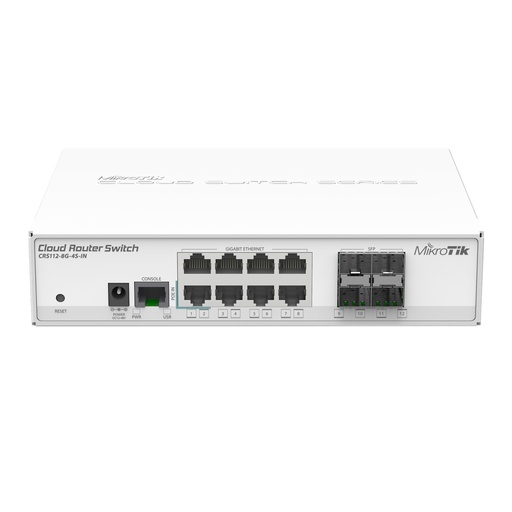 [021317] [CRS112-8G-4S-IN] Mikrotik - Cloud Core Switch 112-8G-4S-IN with RouterOS L5