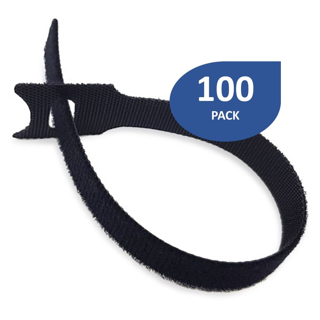 [STC-CINTAV-B12X20-100UND] STC -  Cinta Velcro Negra 12x20cm [100 Unidades]