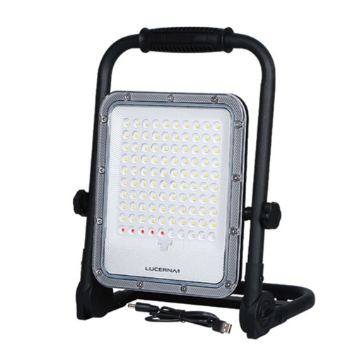 [050763] [RSM50] Lucerna - Reflector Led Blanco Solar con Puerto USB 50W IP65 6500K