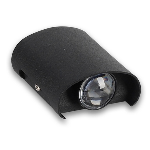 [050780] [LP-4110] Lucerna - Aplique Negro 2w Aluminio 3k IP65 66x73x40mm  