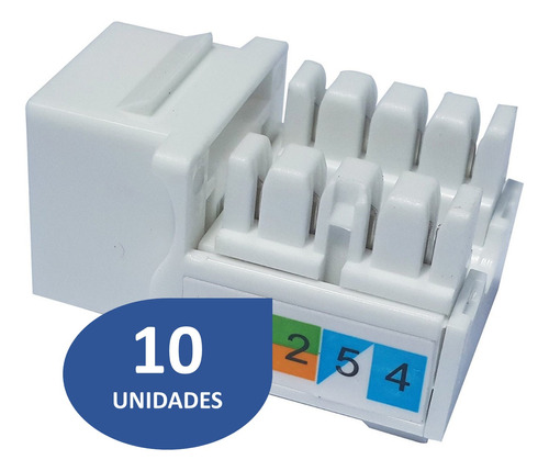 [020050] [WP-KRJ-C5EWHITE-10UND] Wireplus - Conector Keystone Jack Coupler RJ-45 Categoria 5E Blanco [10 Unidades]