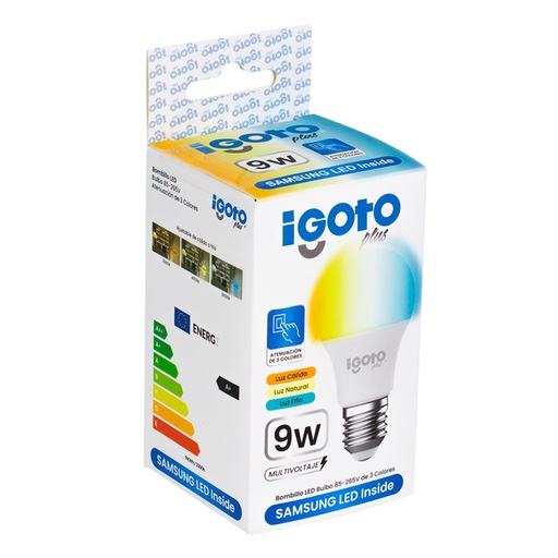[050809] [IG-BL3C9W] Igoto - Bombillo LED Bulbo 9W 3 Tonos