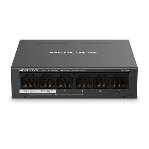 [021446] [MS106LP] Mercusys - Switch de Escritorio de 6 Puertos y 4 POE