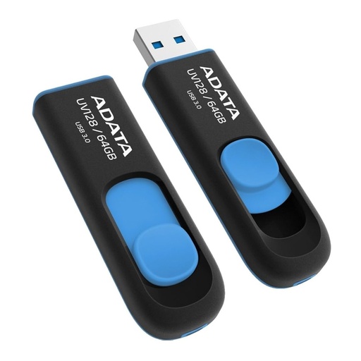 [061263] [AUV128-64G-RBE] Adata - Memoria Pendrive USB DashDrive UV128 64GB USB 3.0 [Negro/Azul]