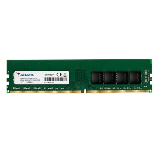 [061277] [AD4U32008G22] Adata - Memoria RAM DDR4 8Gb Udimm 3200Mhz 288 Pines